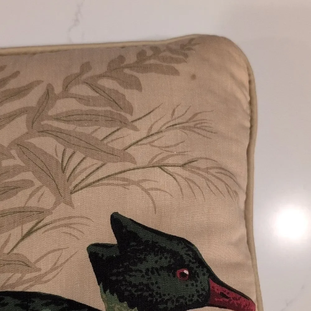 Red Breasted Merganser Decorative Pillow Rustic Cottage Lake Cabin